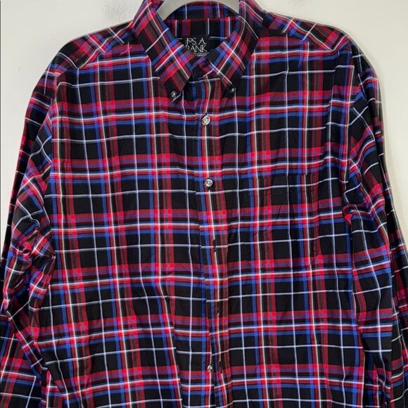 Jos. A. Bank Red and Blue Casual Button Down Shirt - Picture 3 of 10